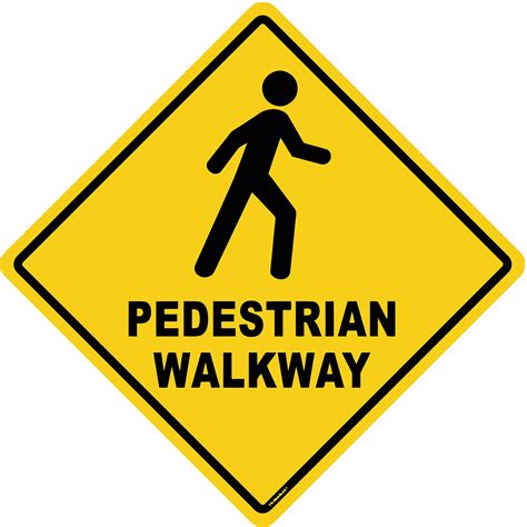 pedestrian walkway floor sign